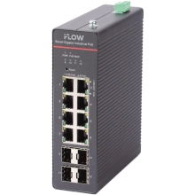 iFLOW F-SW-IM612HPOE-PM-8G4GO — Настраиваемый промышленный 8-портовый PoE-коммутатор